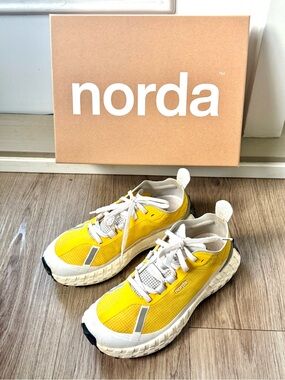 NORDA 001 Parhelion Women's Yellow and White Sneakers Trail Runners